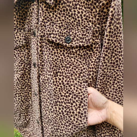 RARE 1990s Saks Fifth Avenue Real Clothes Label Velvety Animal Print Jacket-sz 8 - Picture 4 of 9